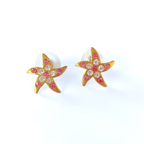 Liz Claiborne Rhinestone Starfish Earrings - Picture 2 of 3
